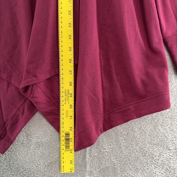 Athleta Cardigan Women M Burgundy Pranayama Restore Wrap Open Front Ultra Soft - Picture 14 of 16